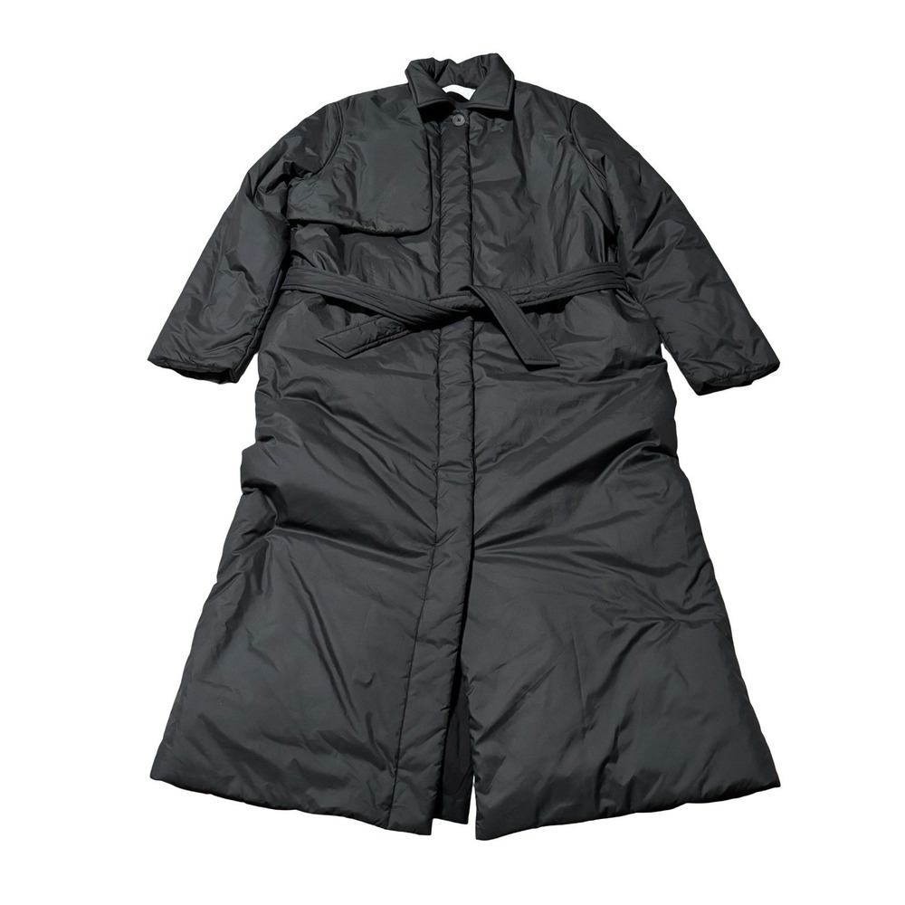 Frank and Oak Women's Highland Long Puffer Coat Black Discontinued Size M 24x50